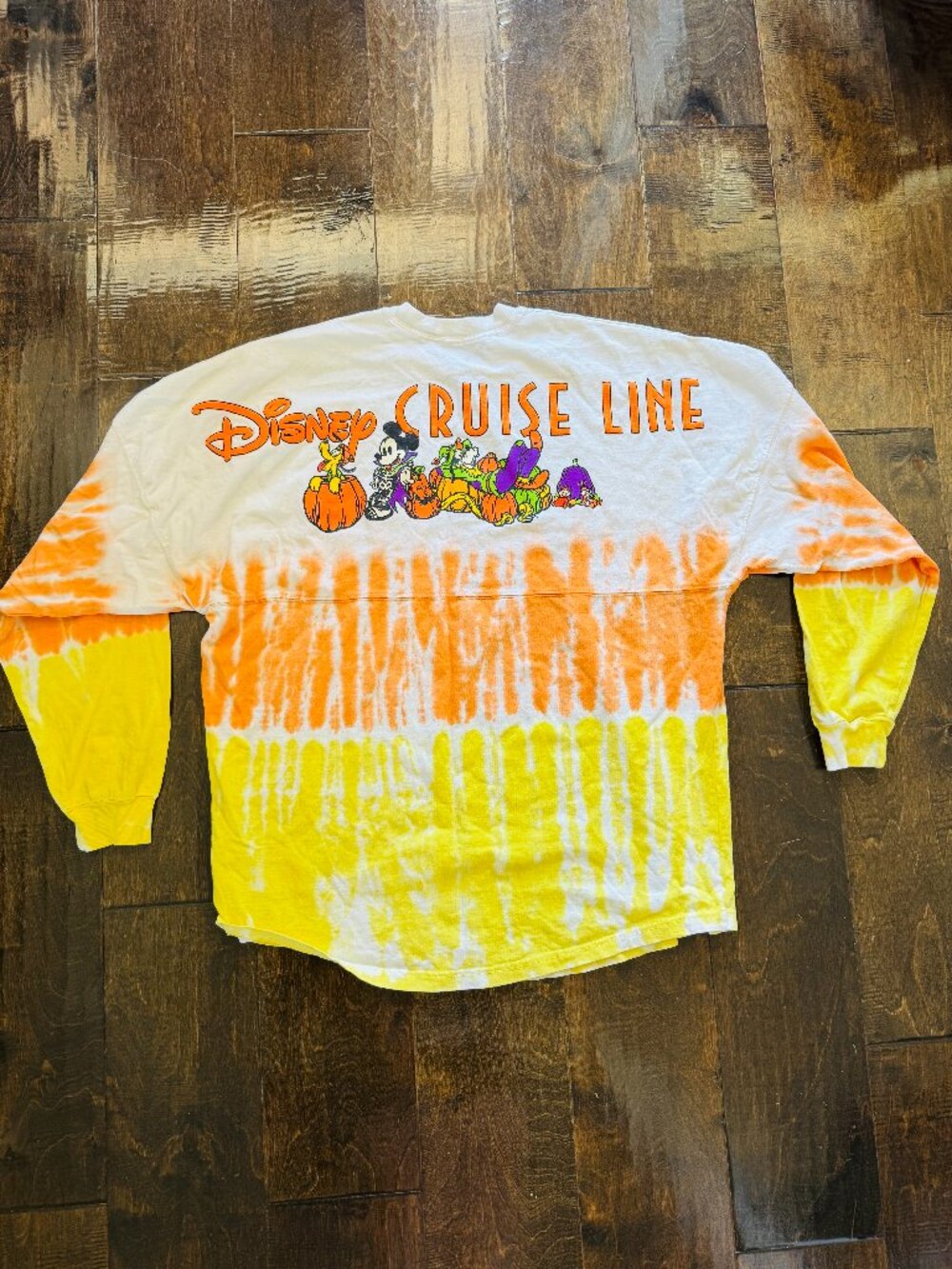 Disney Cruise Line Halloween Spirit Jersey Large Long Sleeve Tshirt White Orange